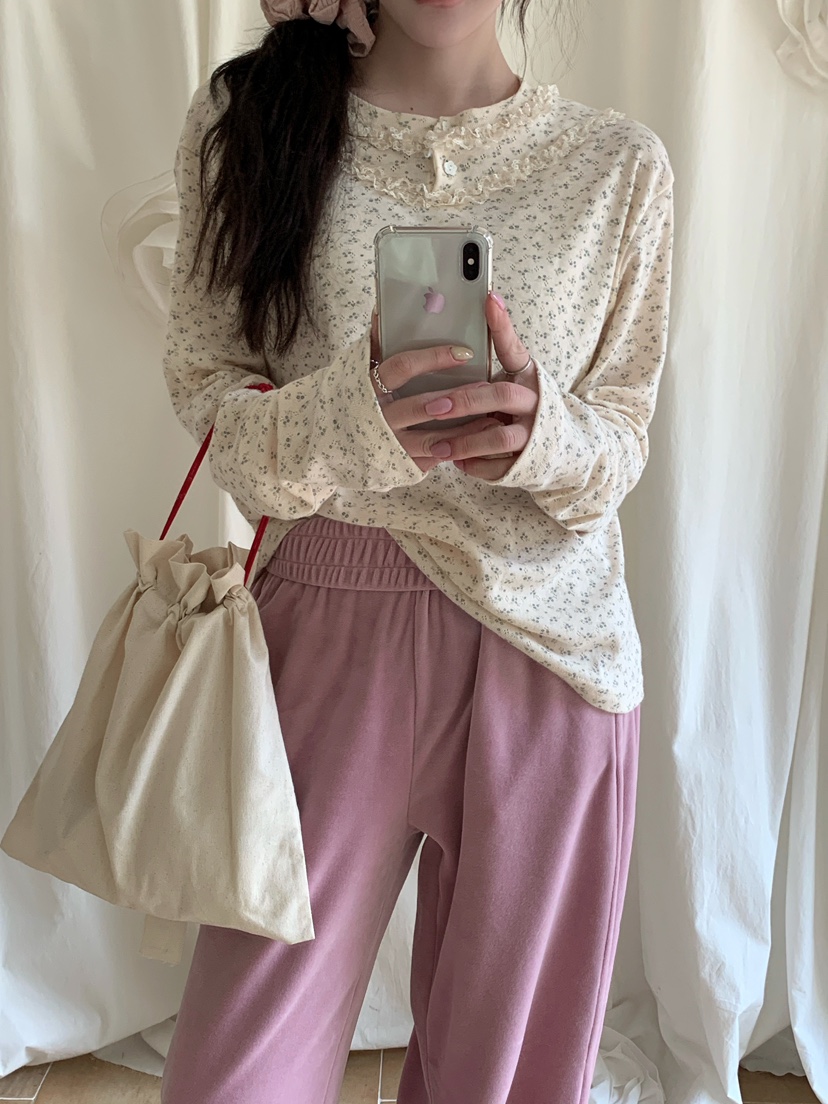 MAISONDEGLORY東大門㊣實拍女裝新品職業25秋冬推薦長袖T恤MAISON DE GLORY長袖T恤