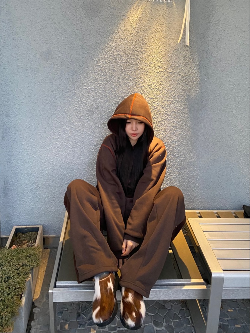 SEARE東大門㊣直郵女裝新款休閑職業熱賣25秋冬真品衛衣兜帽SEARE衛衣