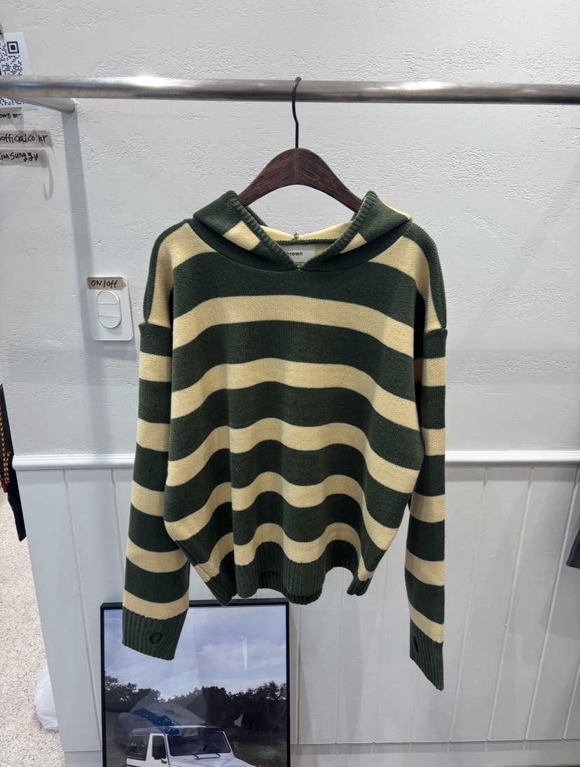 157 FLYING東大門㊣實拍女裝新款休閑針織衫連帽針織衫男女同款brown針織衫圖色2