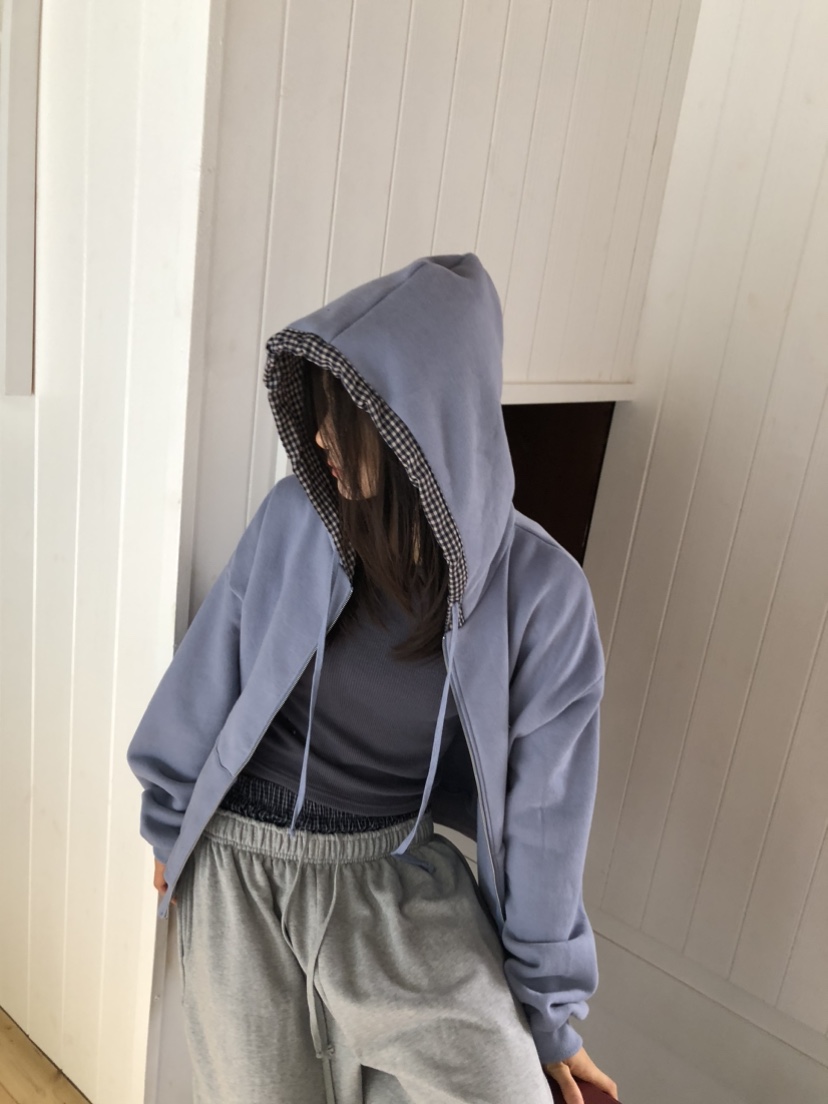 FLASH韓國代購㊣女裝新品真品職業人氣25秋冬衛衣連帽拉鏈衫FLASH衛衣