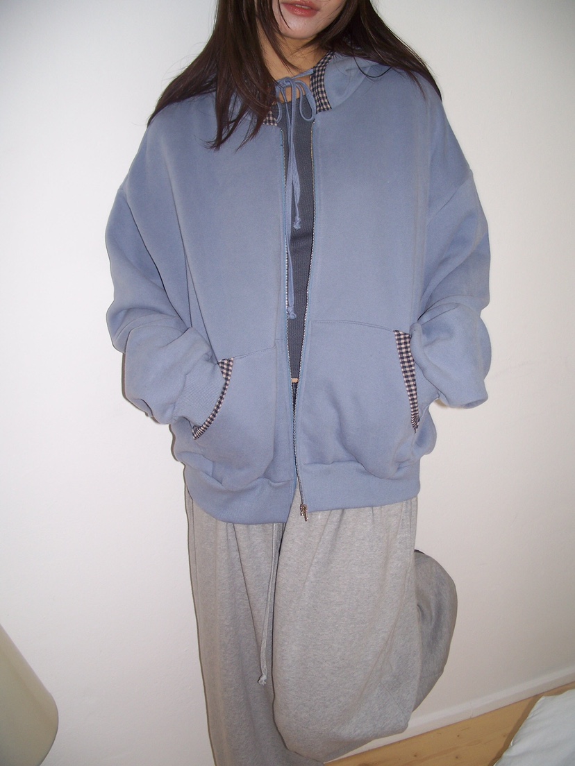 FLASH韓國代購㊣女裝新品真品職業人氣25秋冬衛衣連帽拉鏈衫FLASH衛衣圖色2