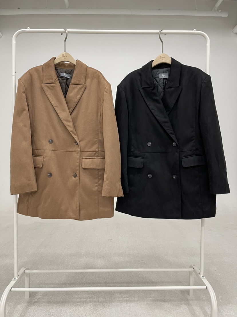 REIZ東大門㊣實拍女裝新款時尚25秋冬職業人氣夾克絨面革絎縫REIZ夾克