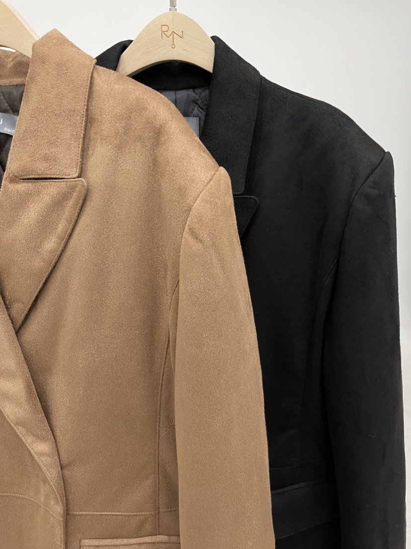 REIZ東大門㊣實拍女裝新款時尚25秋冬職業人氣夾克絨面革絎縫REIZ夾克