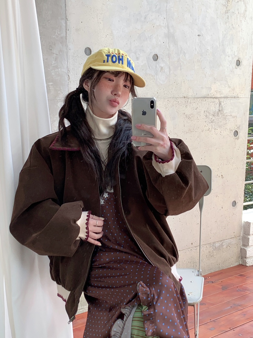 MAISONDEGLORY韓國直郵㊣女士新品時尚25秋冬熱賣人氣夾克絎縫MAISON DE GLORY夾克