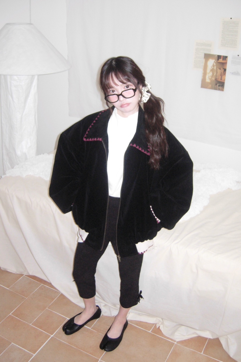 MAISONDEGLORY韓國直郵㊣女士新品時尚25秋冬熱賣人氣夾克絎縫MAISON DE GLORY夾克