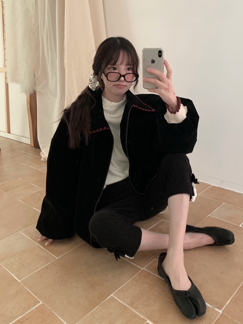 MAISONDEGLORY韓國直郵㊣女士新品時尚25秋冬熱賣人氣夾克絎縫MAISON DE GLORY夾克