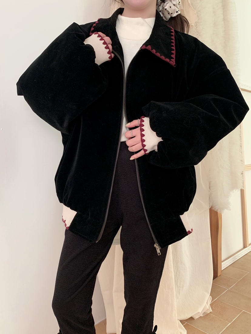 MAISONDEGLORY韓國直郵㊣女士新品時尚25秋冬熱賣人氣夾克絎縫MAISON DE GLORY夾克