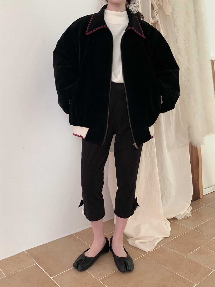 MAISONDEGLORY韓國直郵㊣女士新品時尚25秋冬熱賣人氣夾克絎縫MAISON DE GLORY夾克