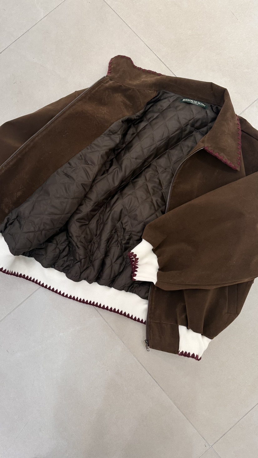 MAISONDEGLORY韓國直郵㊣女士新品時尚25秋冬熱賣人氣夾克絎縫MAISON DE GLORY夾克