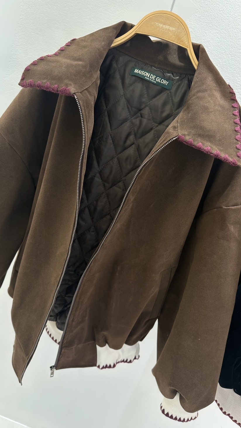 MAISONDEGLORY韓國直郵㊣女士新品時尚25秋冬熱賣人氣夾克絎縫MAISON DE GLORY夾克