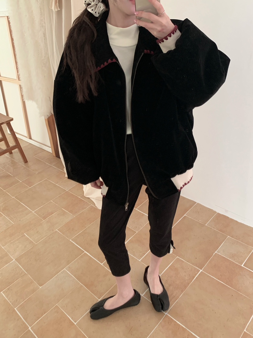 MAISONDEGLORY韓國直郵㊣女士新品時尚25秋冬熱賣人氣夾克絎縫MAISON DE GLORY夾克圖色2