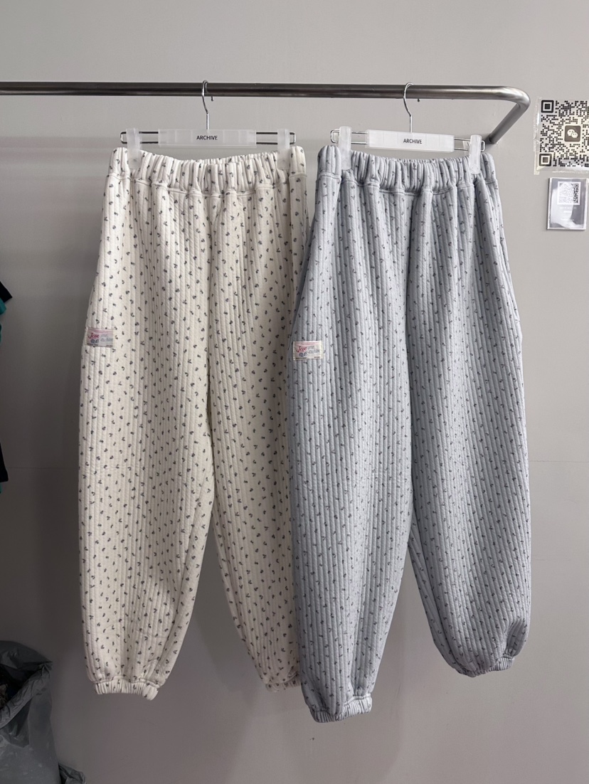 ARCHIVE-P東大門㊣代購女士新款人氣25秋冬休閑褲花朵絎縫ARCHIVE-P休閑褲