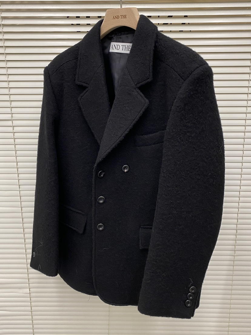 AND THE韓國直郵㊣女裝新品人氣熱賣25秋冬休閑職業短款大衣AND THE短款大衣圖色2