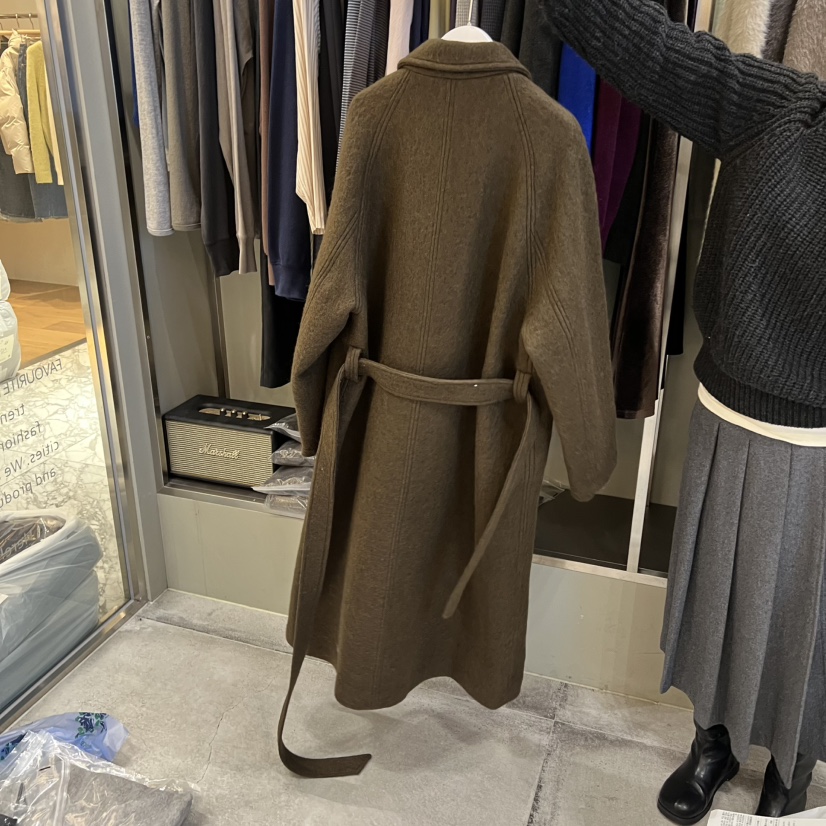 FAVE/FAVOURITE韓國直郵㊣女士新款職業真品中長款大衣含腰帶FAVOURITE中長款大衣