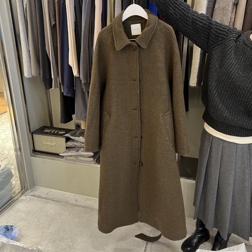 FAVE/FAVOURITE韓國直郵㊣女士新款職業真品中長款大衣含腰帶FAVOURITE中長款大衣