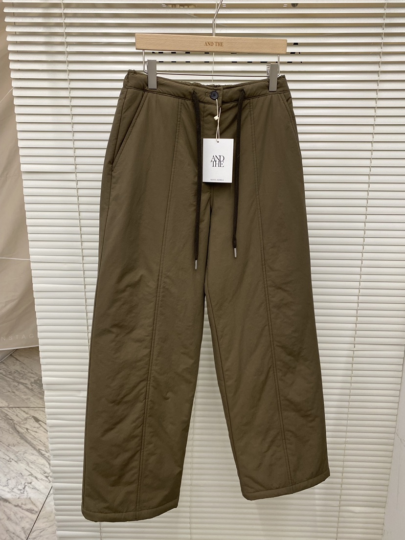 AND THE韓國直郵㊣女士新款25秋冬人氣推薦真品休閑褲填充AND THE休閑褲