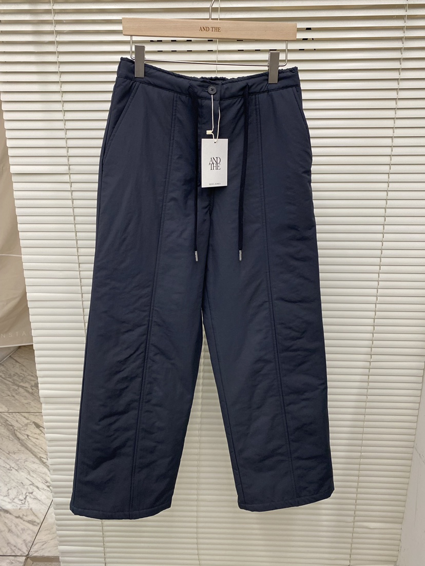 AND THE韓國直郵㊣女士新款25秋冬人氣推薦真品休閑褲填充AND THE休閑褲圖色2