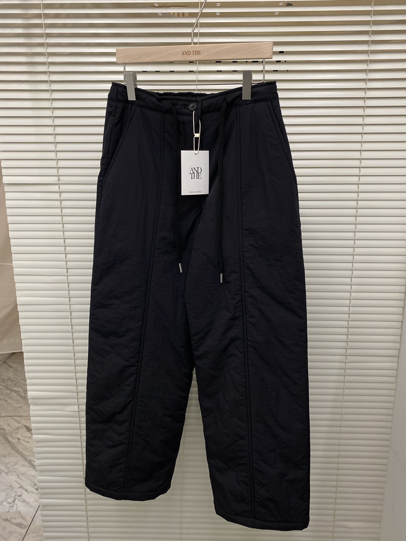 AND THE韓國直郵㊣女士新款25秋冬人氣推薦真品休閑褲填充AND THE休閑褲圖色3