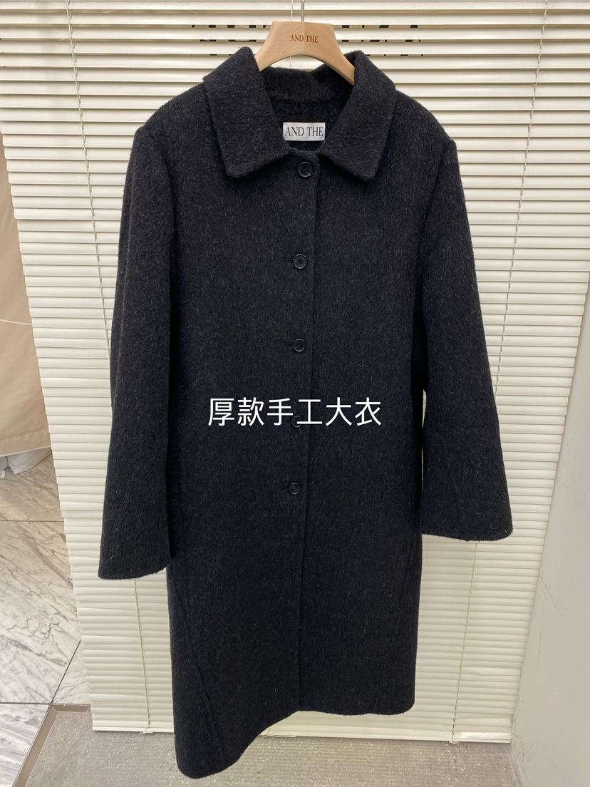 AND THE東大門㊣直郵女裝新款真品休閑25秋冬時尚中長款大衣AND THE中長款大衣圖色2
