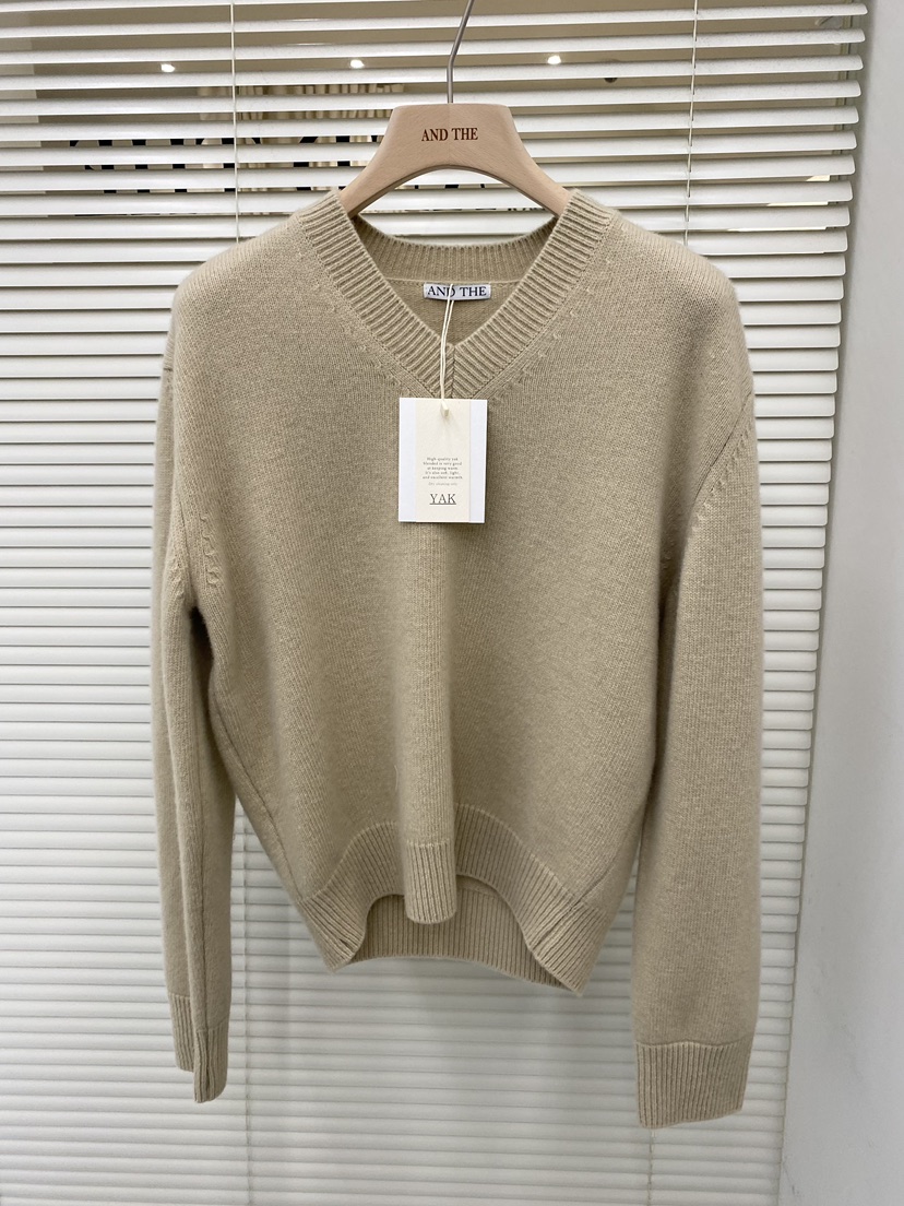 AND THE韓國代購㊣女裝新款休閑時尚真品職業25秋冬針織衫AND THE針織衫