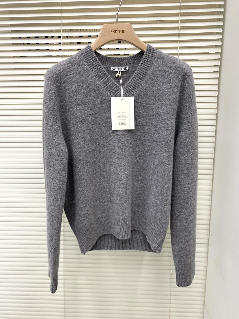 AND THE韓國代購㊣女裝新款休閑時尚真品職業25秋冬針織衫AND THE針織衫圖色2
