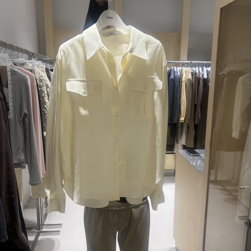 DEUO東大門㊣直郵女士新款人氣25秋冬熱賣時尚襯衫蕾絲衫口袋DEUO襯衫/蕾絲衫