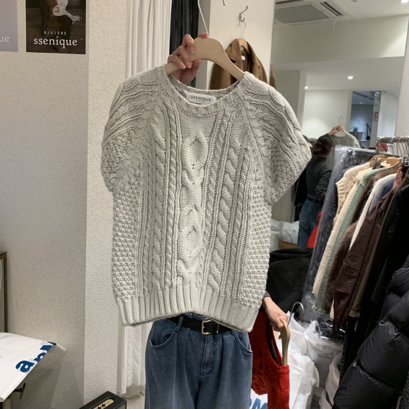 SSEMIENNE韓國代購㊣女裝新品時尚推薦25秋冬人氣職業真品毛衣SSENIQUE毛衣圖色2