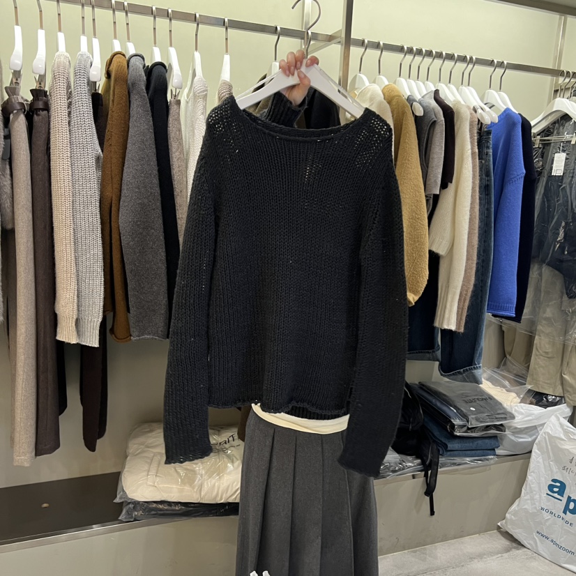 FAVE/FAVOURITE東大門㊣直郵女士新品推薦時尚人氣針織衫船領FAVOURITE針織衫圖色3