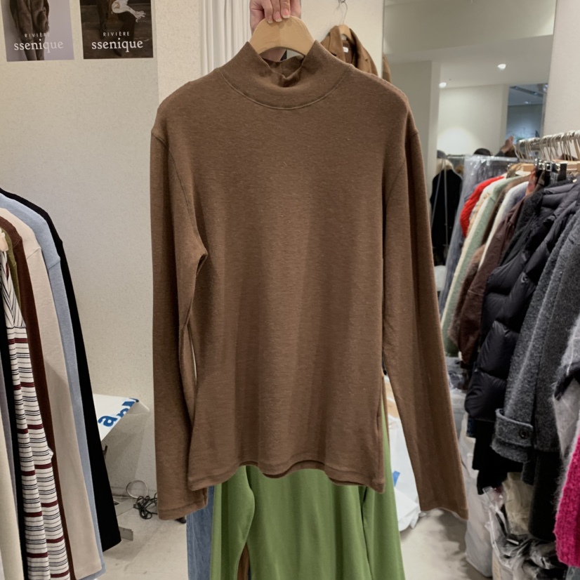 SSEMIENNE東大門㊣直郵女裝新款真品長袖T恤安哥拉羊毛衫高領SSENIQUE長袖T恤圖色4