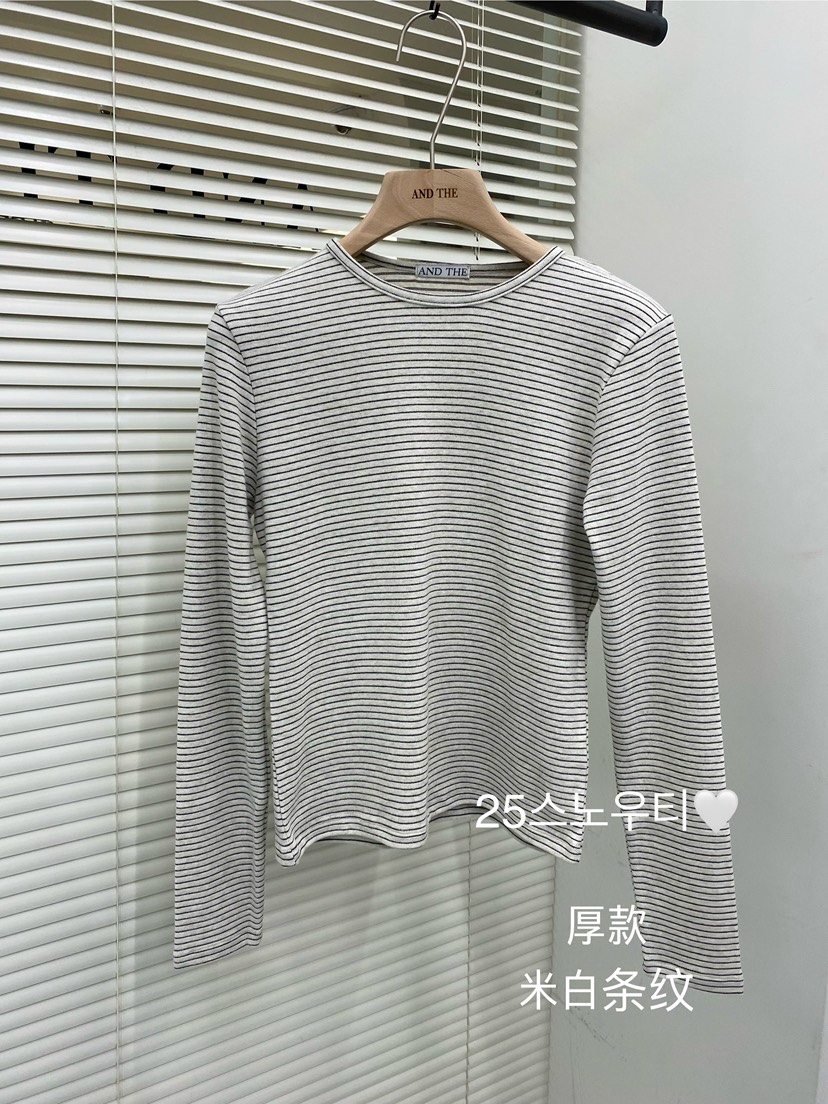 AND THE東大門㊣代購女士新款時尚人氣熱賣推薦休閑長袖T恤AND THE長袖T恤圖色2