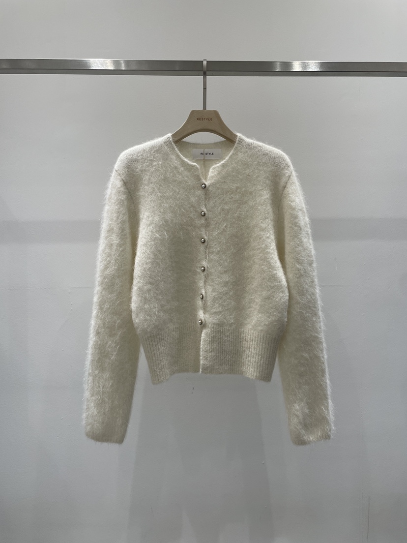 RE STYLE-Q韓國代購㊣女士新款真品熱賣針織衫馬海毛開衫RE STYLE針織衫