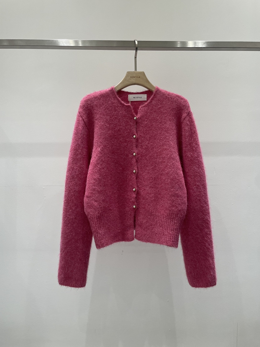 RE STYLE-Q韓國代購㊣女士新款真品熱賣針織衫馬海毛開衫RE STYLE針織衫圖色2