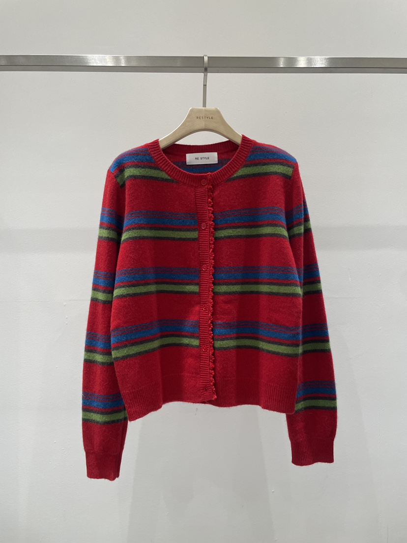 RE STYLE-Q韓國直郵㊣女士新款推薦真品人氣25秋冬針織衫開衫RE STYLE針織衫圖色2