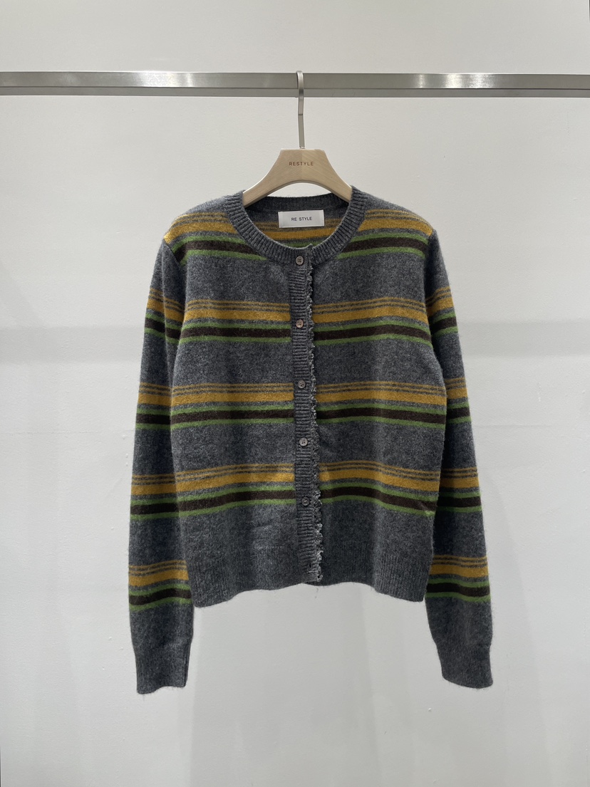 RE STYLE-Q韓國直郵㊣女士新款推薦真品人氣25秋冬針織衫開衫RE STYLE針織衫圖色3