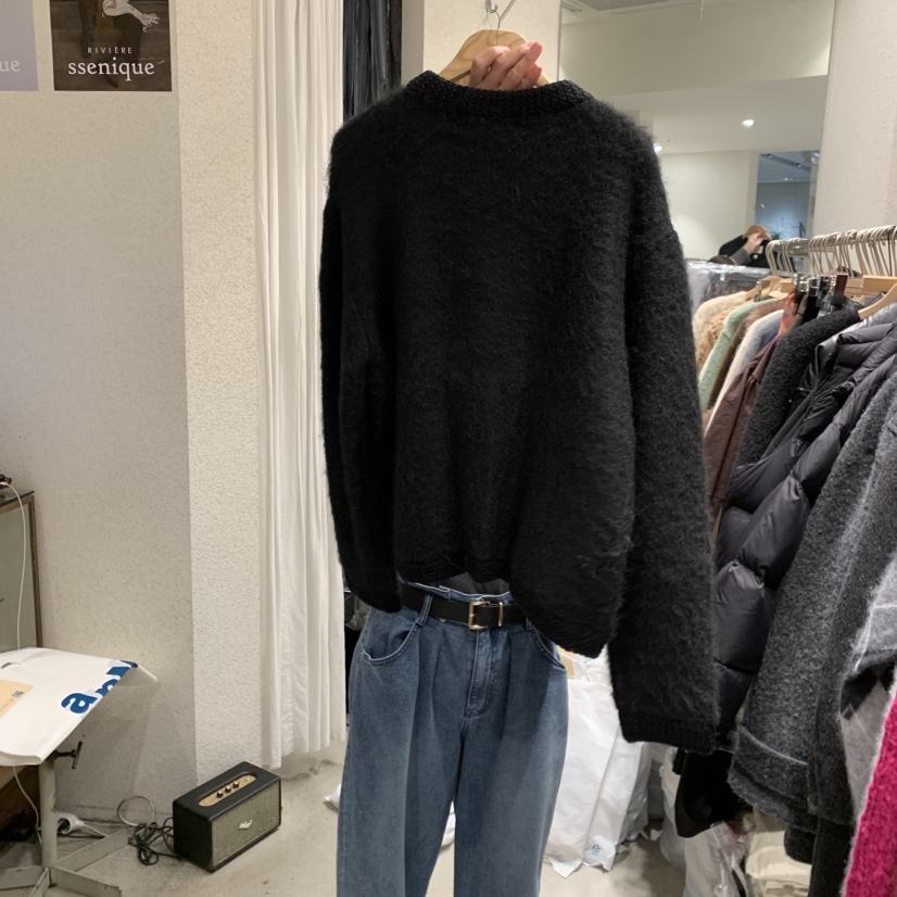 SSEMIENNE韓國直郵㊣女裝新品真品時尚職業25秋冬針織衫復古SSENIQUE針織衫