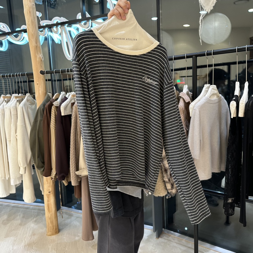 COPINER東大門㊣代購女士新品25秋冬推薦休閑熱賣真品長袖T恤COPINER長袖T恤圖色3