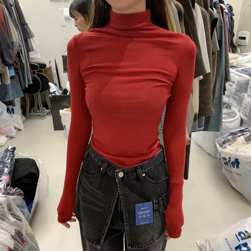 SOLD OUT韓國代購㊣女裝新品休閑真品25秋冬職業推薦長袖T恤SOLD OUT長袖T恤圖色2