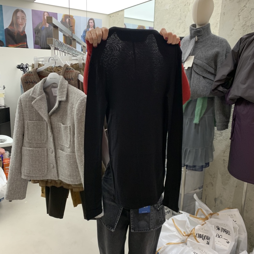 SOLD OUT韓國代購㊣女裝新品休閑真品25秋冬職業推薦長袖T恤SOLD OUT長袖T恤圖色5