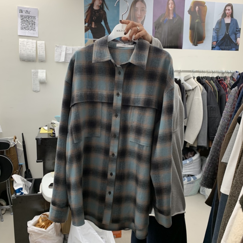 SOLD OUT韓國代購㊣女士新品推薦25秋冬休閑時尚襯衫蕾絲衫SOLD OUT襯衫/蕾絲衫圖色2