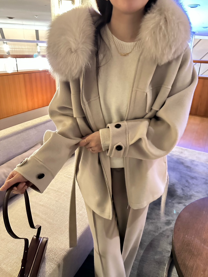 2ND GATE韓國代購㊣女裝新款職業真品短款大衣可拆卸含腰帶2ND GATE短款大衣