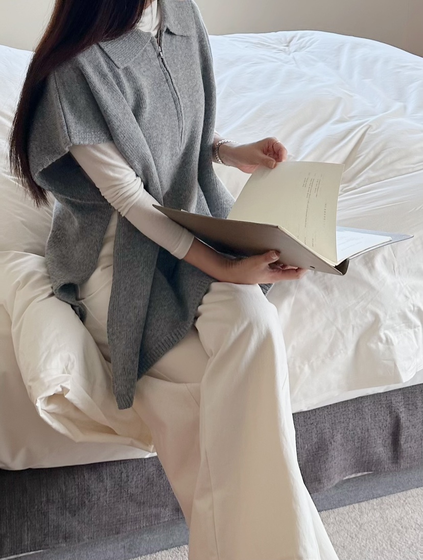 2ND GATE韓國直郵㊣女士新品時尚人氣職業休閑針織衫羊毛披肩2ND GATE針織衫