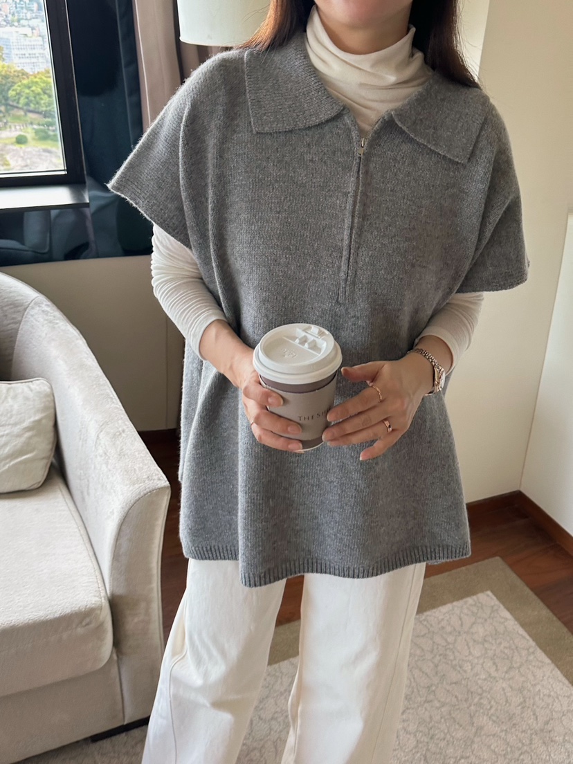 2ND GATE韓國直郵㊣女士新品時尚人氣職業休閑針織衫羊毛披肩2ND GATE針織衫