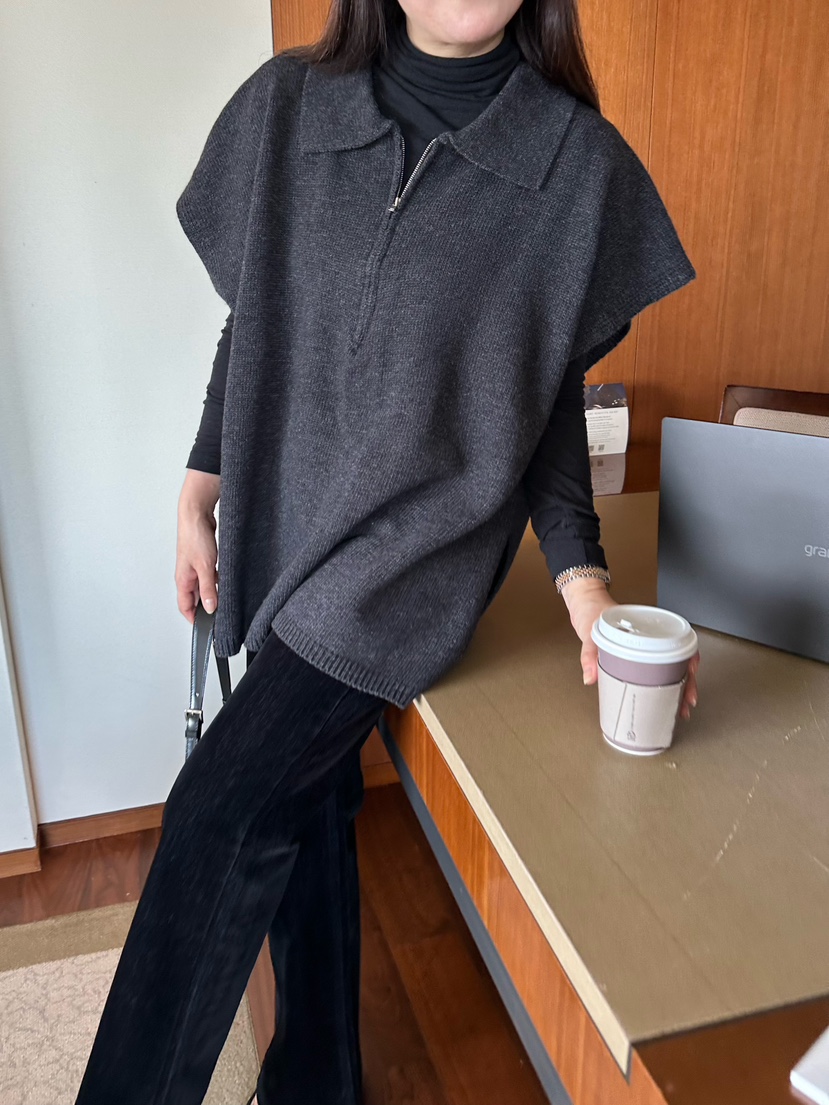 2ND GATE韓國直郵㊣女士新品時尚人氣職業休閑針織衫羊毛披肩2ND GATE針織衫