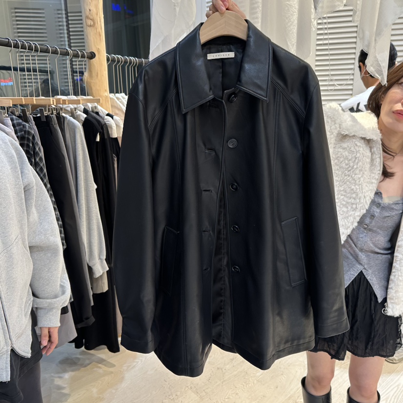COPINER東大門㊣直郵女裝新品25秋冬熱賣推薦真品職業休閑皮衣COPINER皮衣