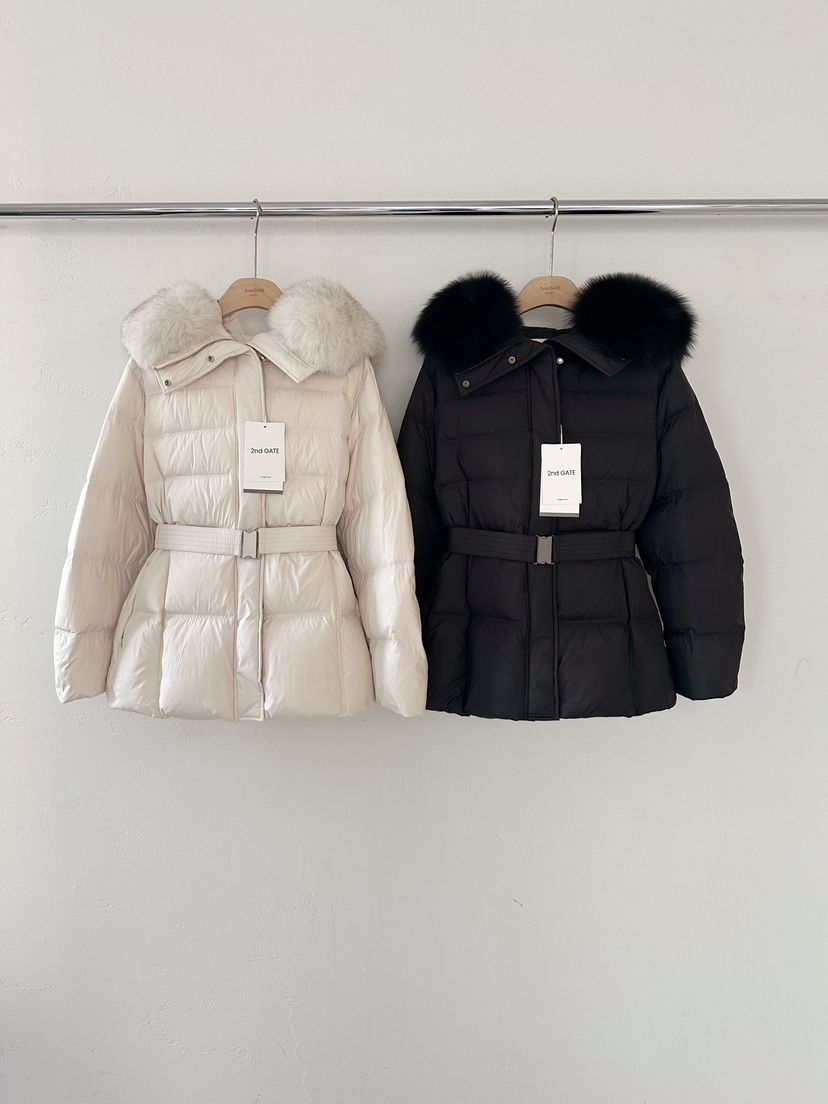 2ND GATE東大門㊣代購女士新品真品25秋冬短款羽絨服含腰帶鵝絨2ND GATE短款羽絨服