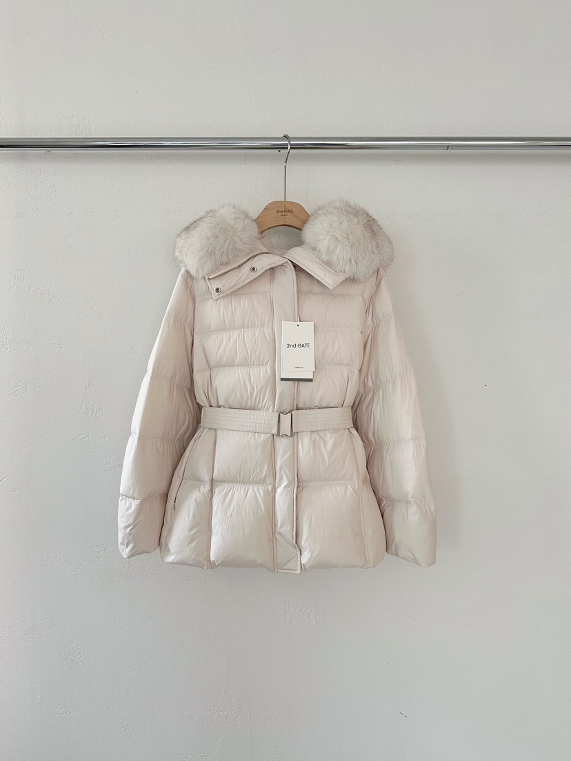 2ND GATE東大門㊣代購女士新品真品25秋冬短款羽絨服含腰帶鵝絨2ND GATE短款羽絨服