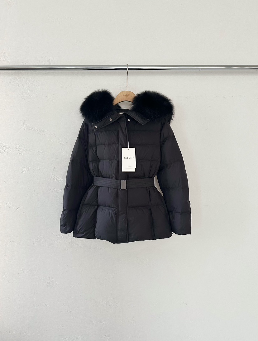 2ND GATE東大門㊣代購女士新品真品25秋冬短款羽絨服含腰帶鵝絨2ND GATE短款羽絨服圖色2
