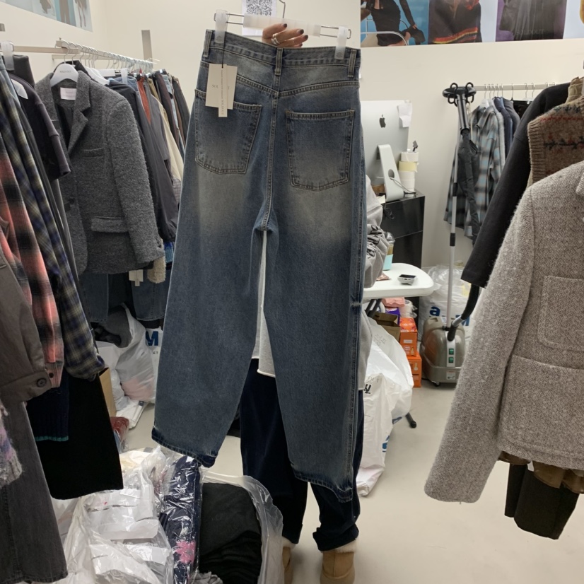 SOLD OUT韓國代購㊣女裝新品休閑職業推薦人氣真品25秋冬牛仔褲SOLD OUT牛仔褲