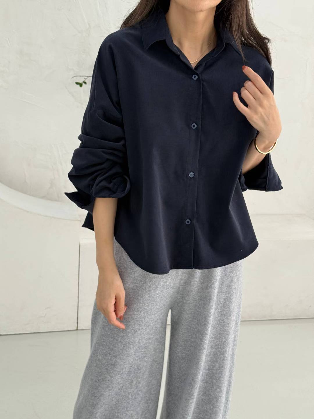 1mm東大門㊣實拍女裝新品熱賣職業真品時尚推薦休閑襯衫蕾絲衫1mm襯衫/蕾絲衫圖色3