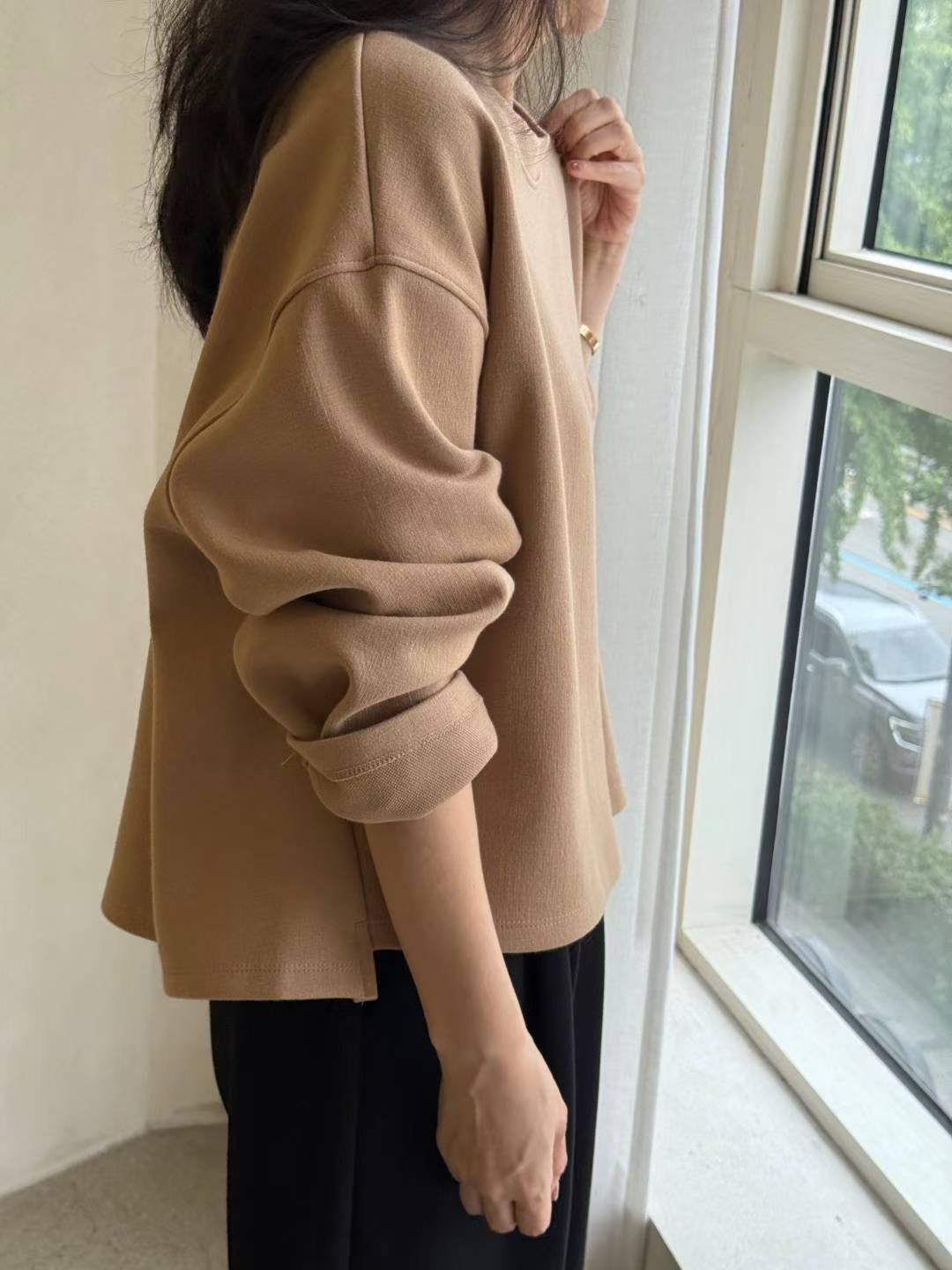 1mm東大門㊣直郵女士新品熱賣時尚休閑25秋冬職業推薦長袖T恤1mm長袖T恤